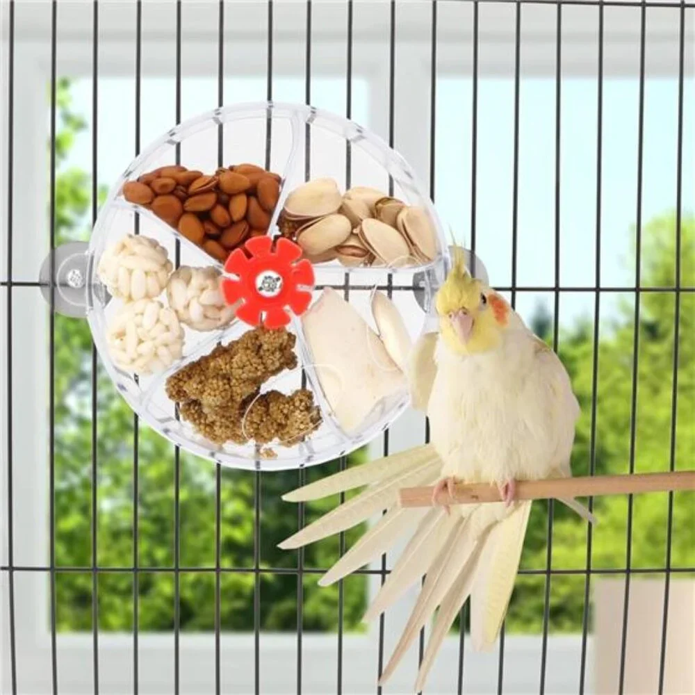 Bird Creative Foraging System Wheel Seed Food Ball Rotate TrainingToy for Parrot